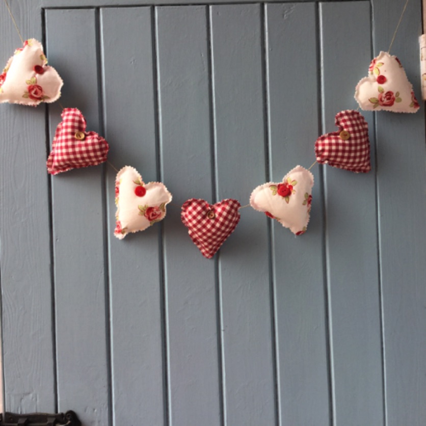 Red heart garland