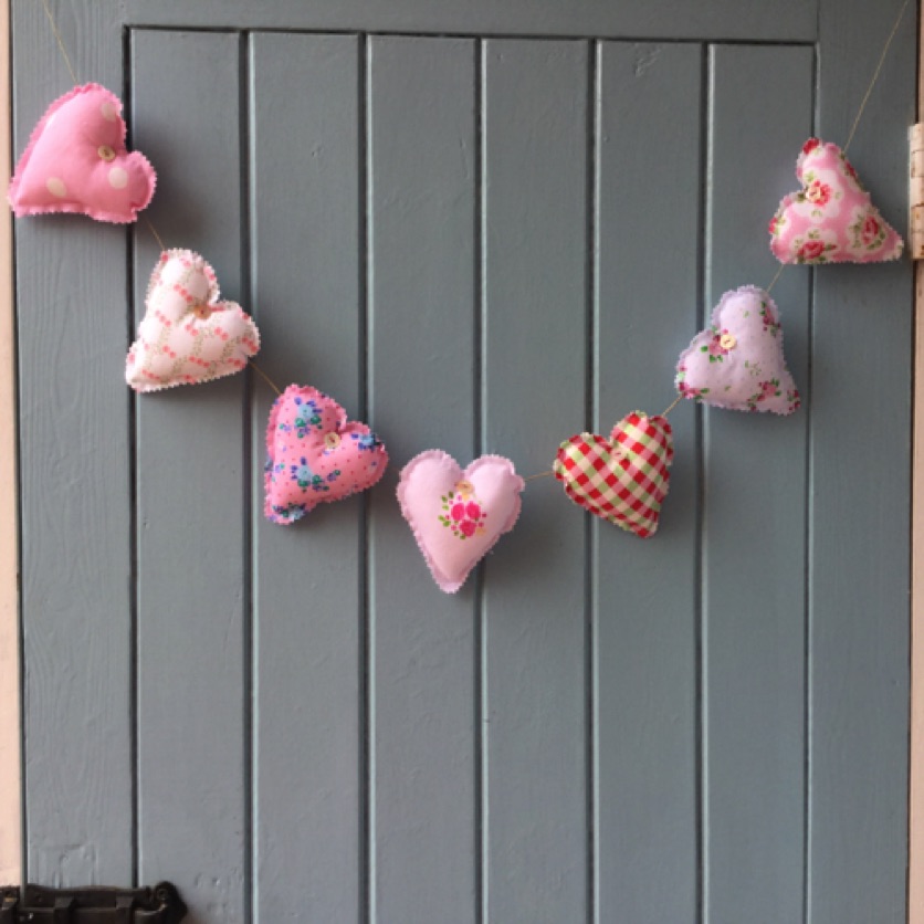 Pink heart garland