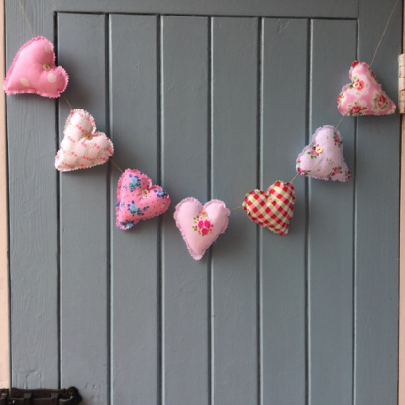 Pink heart garland